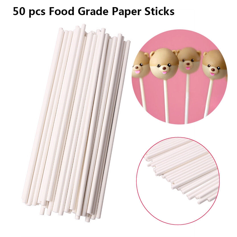 50 Pcs/set 15 cm Lollipop Stick Homemade DIY Permen Coklat Kertas Stik Pasokan Pesta Baking Kue Alat Aksesoris Dapur