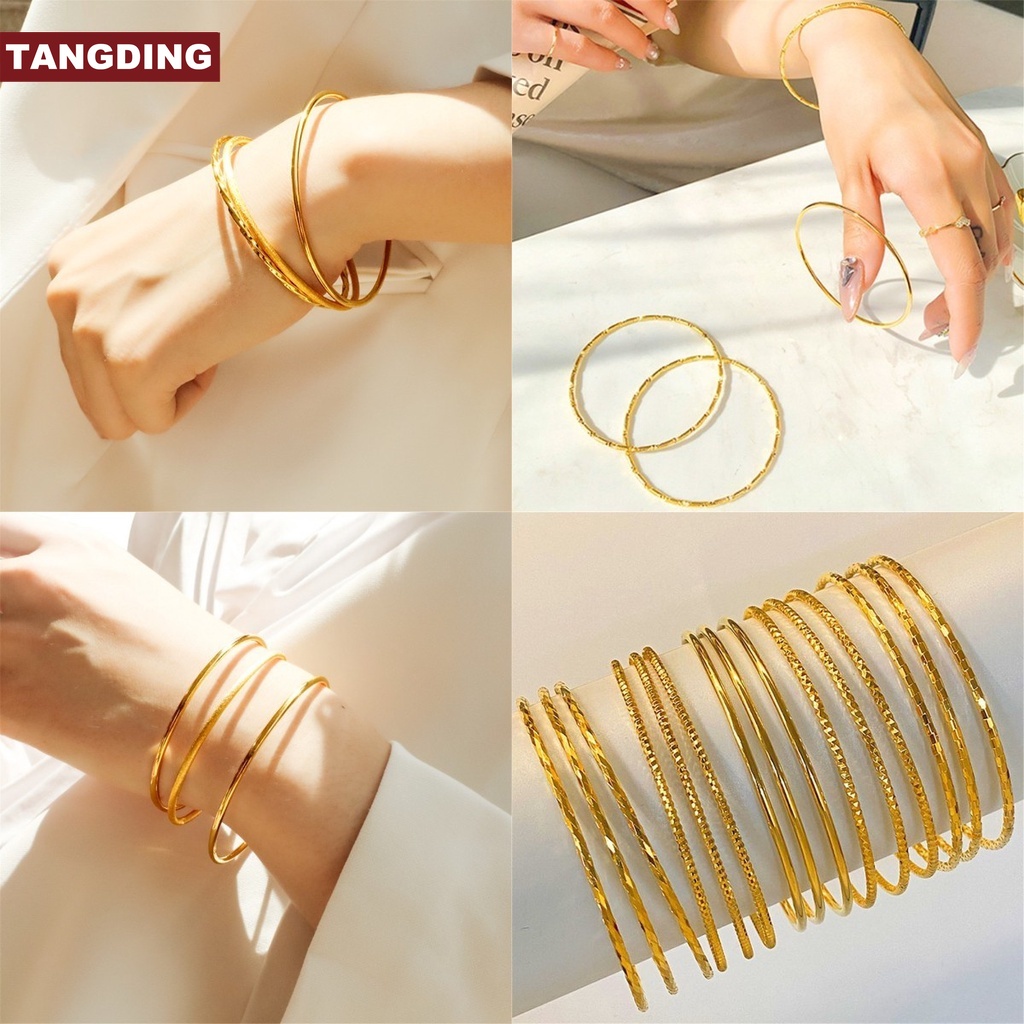 Gelang Minimal Tipis Warna Emas Untuk Wanita