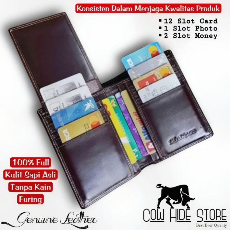 Dompet Pria Kulit Asli Bifold Up Emboss Kickers - 15 Slot-5