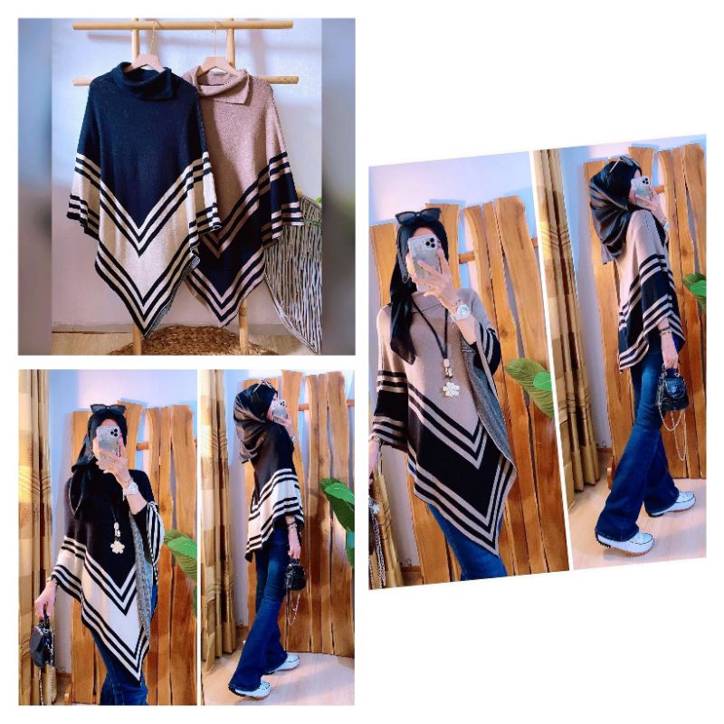 READY Atasan Rajut Poncho Premium