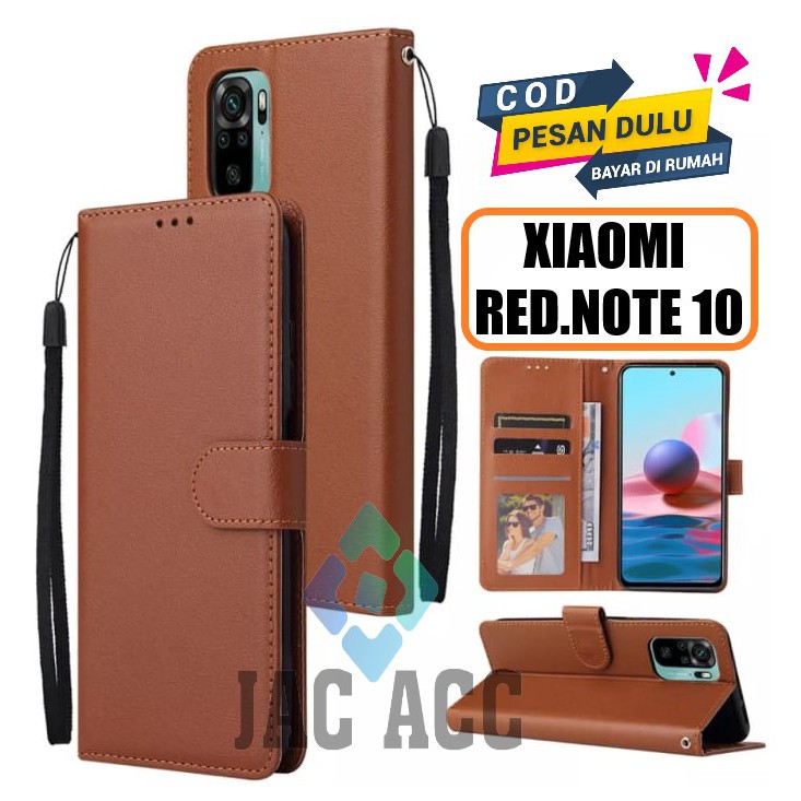 DOMPET HP UNTUK XIAOMI REDMI NOTE 10 NEW 2021 LEATHER FLIP CASE XIAOMI REDMI NOTE 10 NEW 2021
