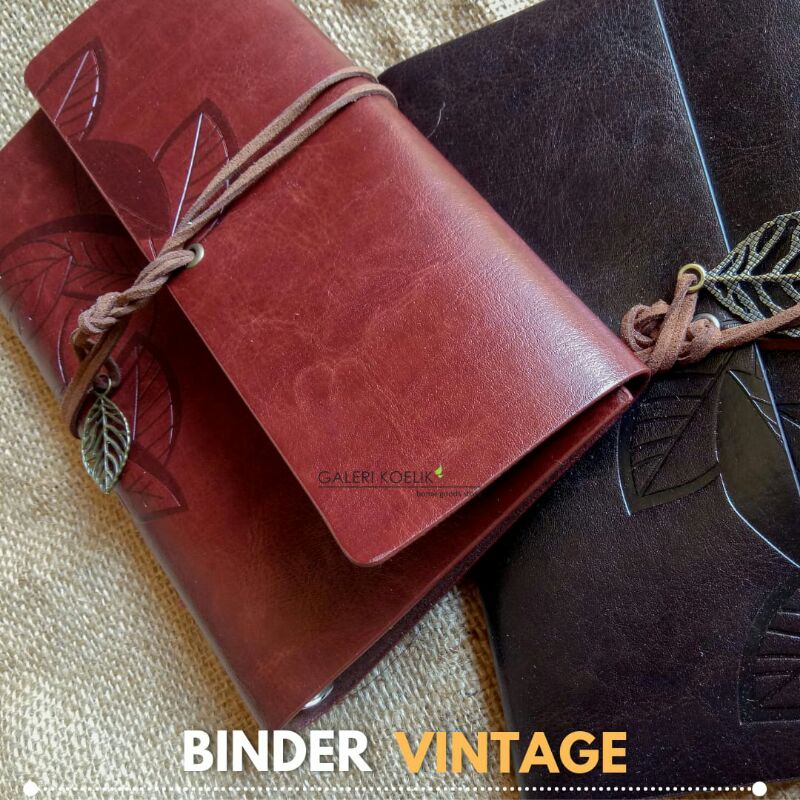 

Binder Vintage Motif Daun Buku Catatan Kulit Size S
