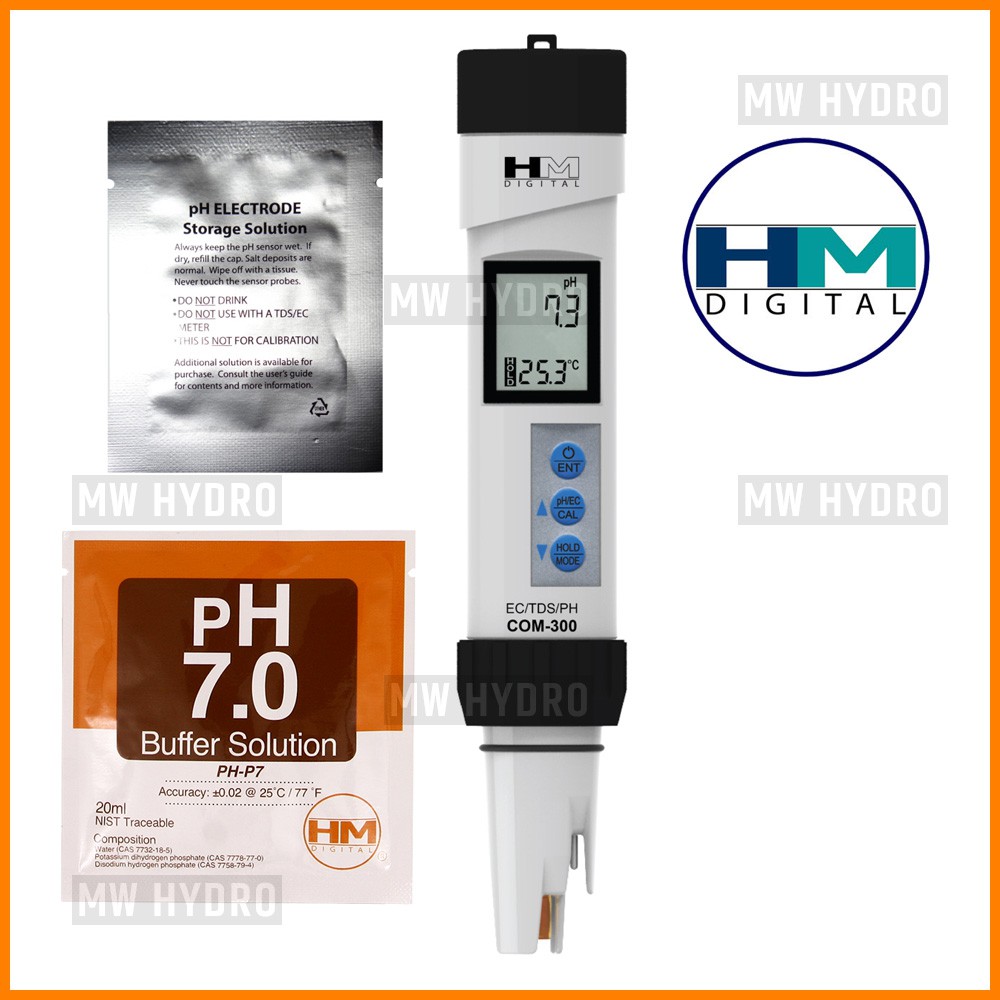 pH/EC/TDS/Temp Meter Waterproof - HM Digital COM-300 - Original