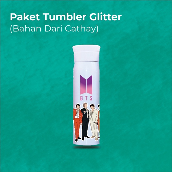 Botol Tumbler Glitter + Print
