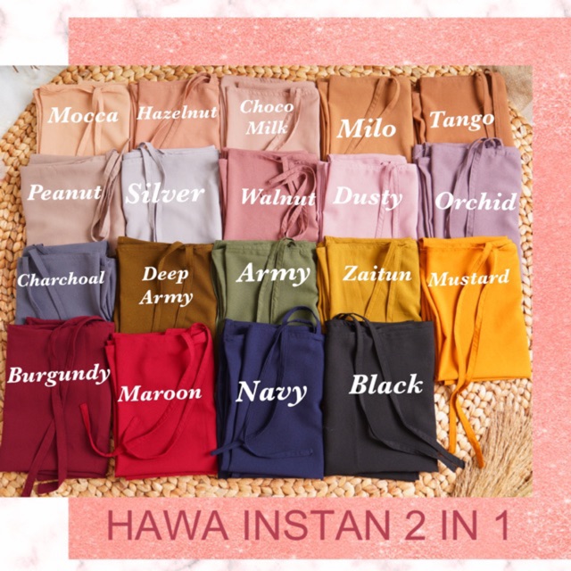 Hawa Instan/Bergo Maryam/Daily khimar/Bergo Syari/Bergo Rumahan