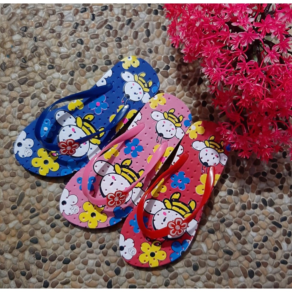 Sandal Wedges Anak Perempuan Motif LEBAH New