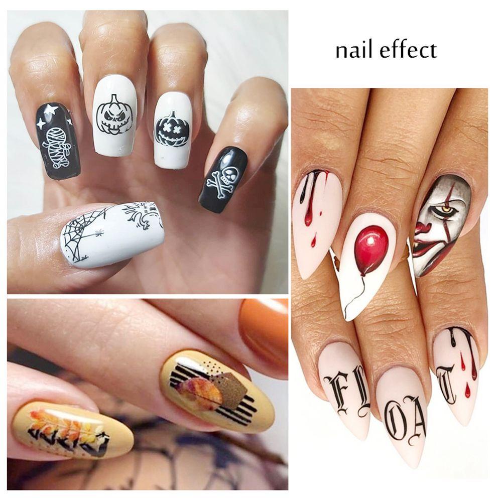 Solighter Stiker Kuku Manicure Perekat Decals Snake Halloween