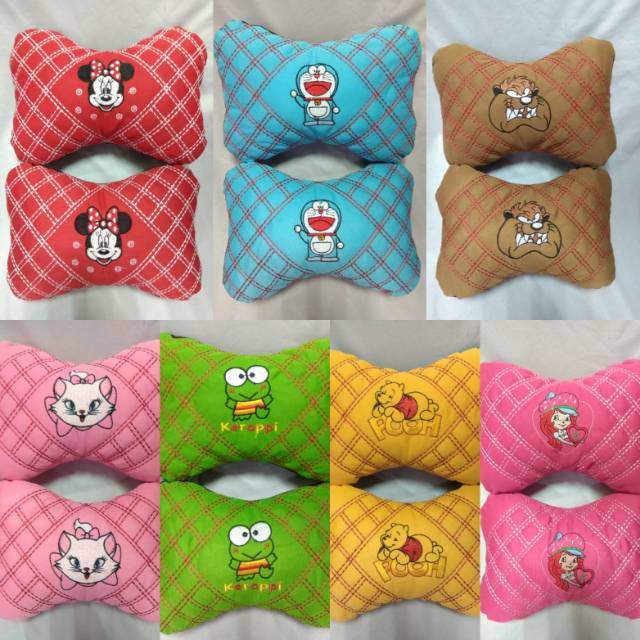 Bantal mobil lucu boneka kartun 2pcs isi full dakron