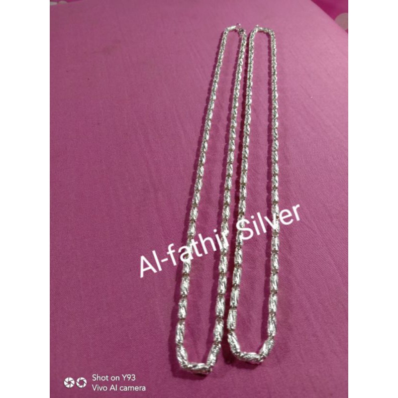 Kalung bambu dewasa perak murni 99