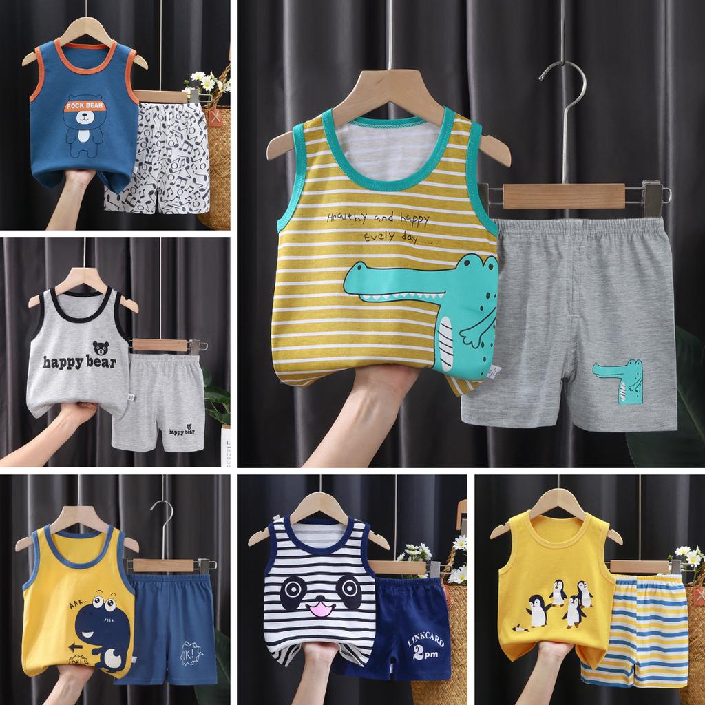 BOBOHO - SETELAN ANAK IMPORT KAOS ANAK KUTUNG TANPA LENGAN LUCU / SETELAN BAYI TANPA LENGAN / SETELAN BAYI TANPA LENGAN IMPORT PART 2