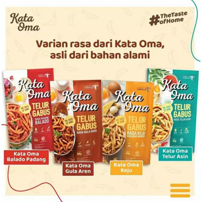 

Kata Oma Telur Gabus Keju - Aren All Variant 68gr