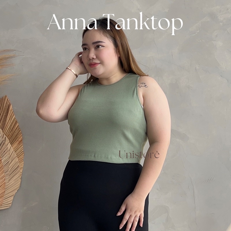 Anna Tanktop - Tank Top Wanita - Basic Ribbed Tanktop - Tanktop Crop - Tanktop Jumbo - Tank top Rajut