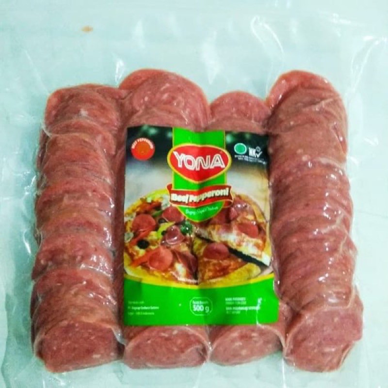 

yona beef pepperoni peperoni topping pizza 500gr