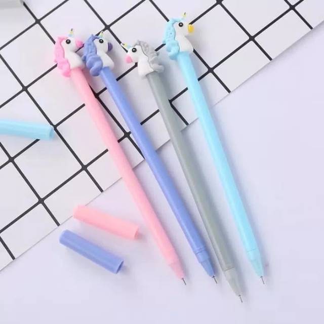 

Pulpen Pen Gel Korea Karakter Unik Motif Unicorn 0.4 mm