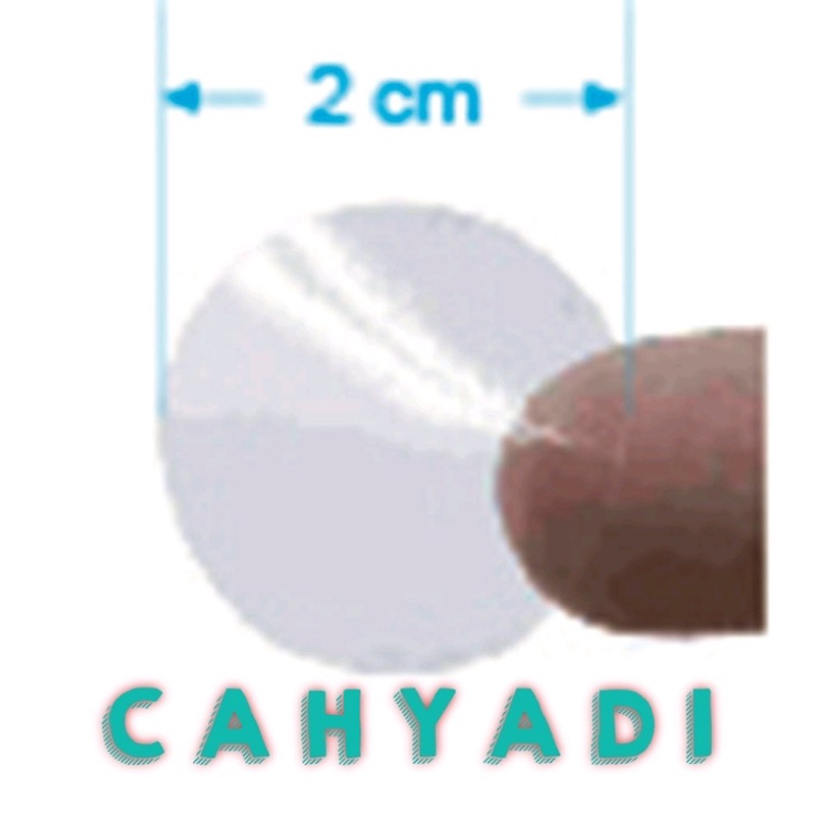 

Sticker Transparant Bening Bulat Diameter 2 cm Polos
