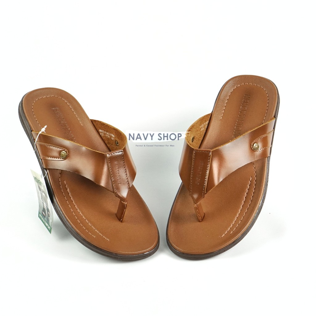  Sandal  Pria Casual Sendal Jepit  Goldtan Kulit Asli HN026 