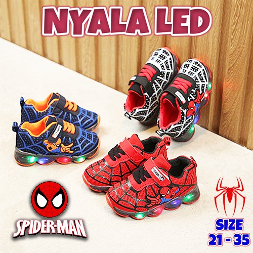 Sepatu Anak LED Spiderman Sepatu Spiderman LED Sepatu Anak Laki