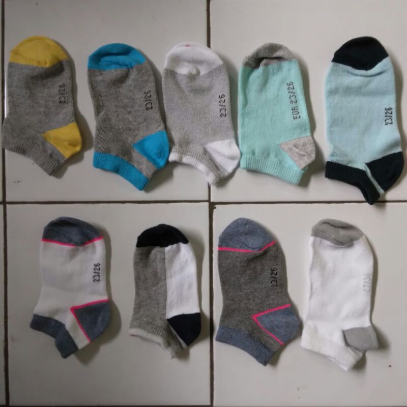 Kaos kaki anak non jempol motif polos warna lucu umur 1 - 2,5 tahun