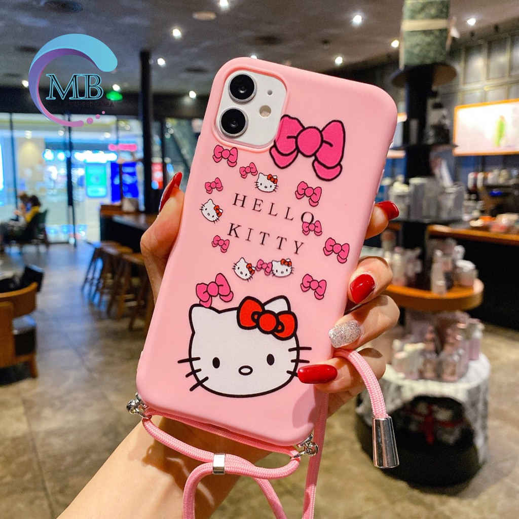 SS155 CASE Slingcase Lanyard Hello kitty Oppo A52 A92 A53 A33 Reno 4 4f A15 2020 MB1082