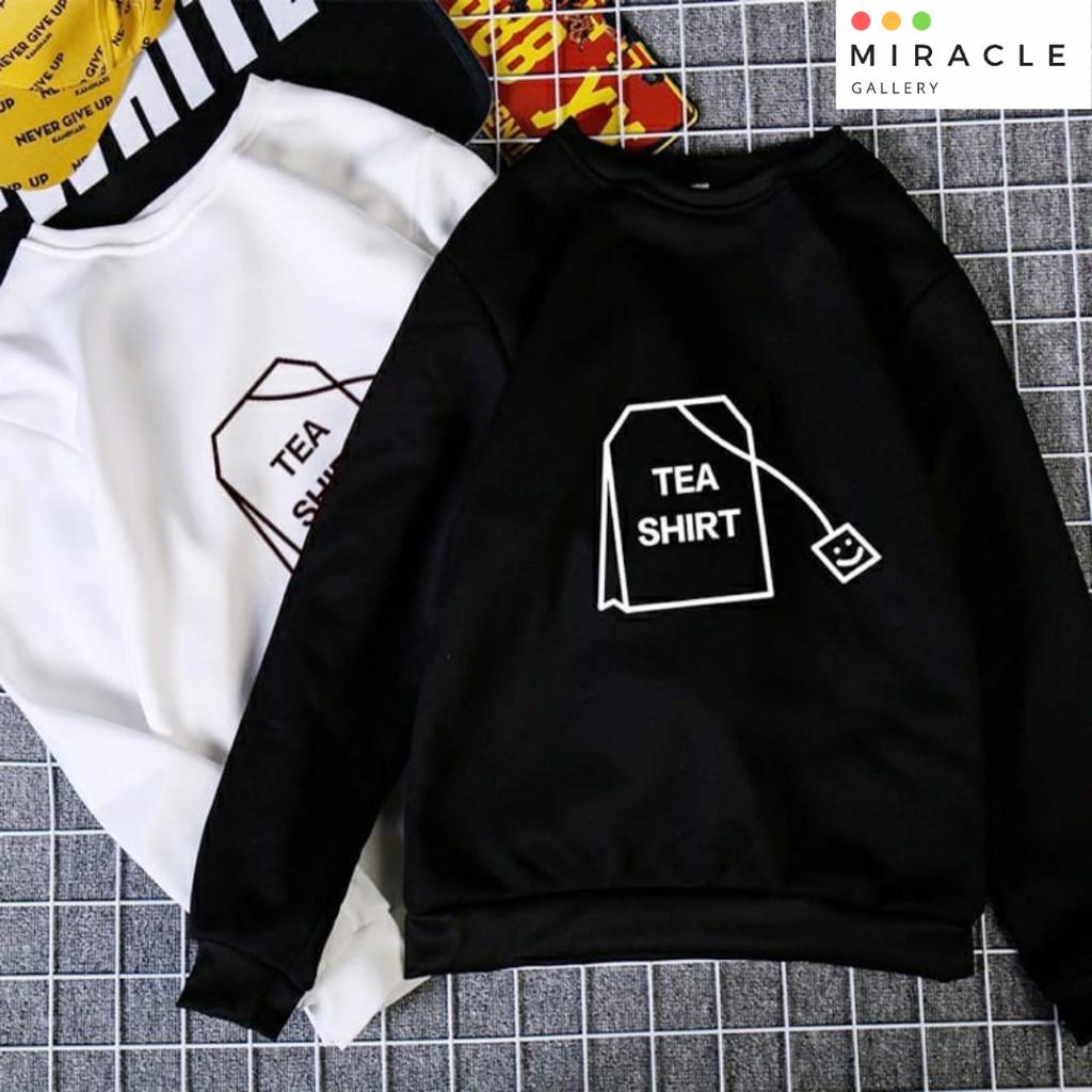 Sweater Oblong Crewneck Couple / Baju Pasangan TEA SHIRT Bahan Fleece Premium