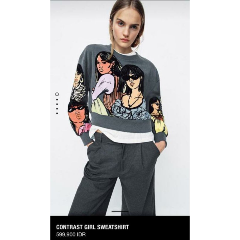 SWEATER ZR GIRL GREY FREE MASKER