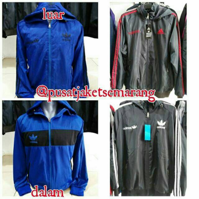 Jaket bolak/balik adidas