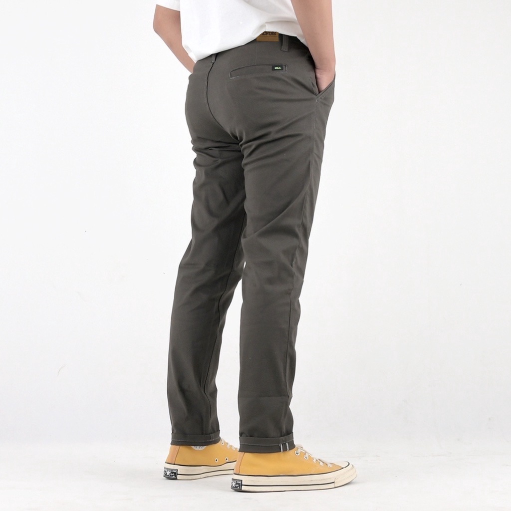 Mcvois Celana Chino Panjang Pria Abu Tua Premium Distro