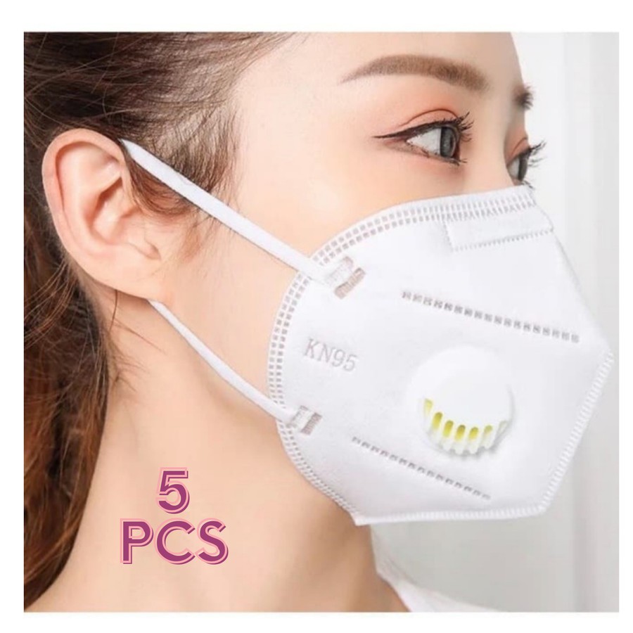 3D Masker Filter Udara Anti Polusi Respirator KN95 PM2.5 isi 5 pcs