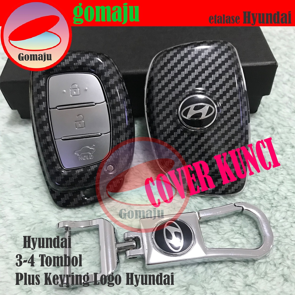 Cover Kunci Carbon HYUNDAI Creta Hardcase Sarung Kunci Sonata Tucson