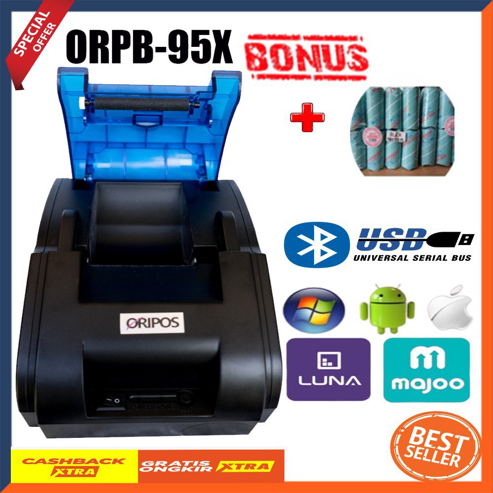 

PRINTER BLUETOT KERTAS THERMAL 57X30/MESIN KASIR C58BT/MINI RECIEPT POS ORIPOS ORPB-95X NEW GENERASI