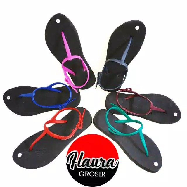 Sandal Strappy Boloni Pataya/Flipper Termurah Hitam Mix