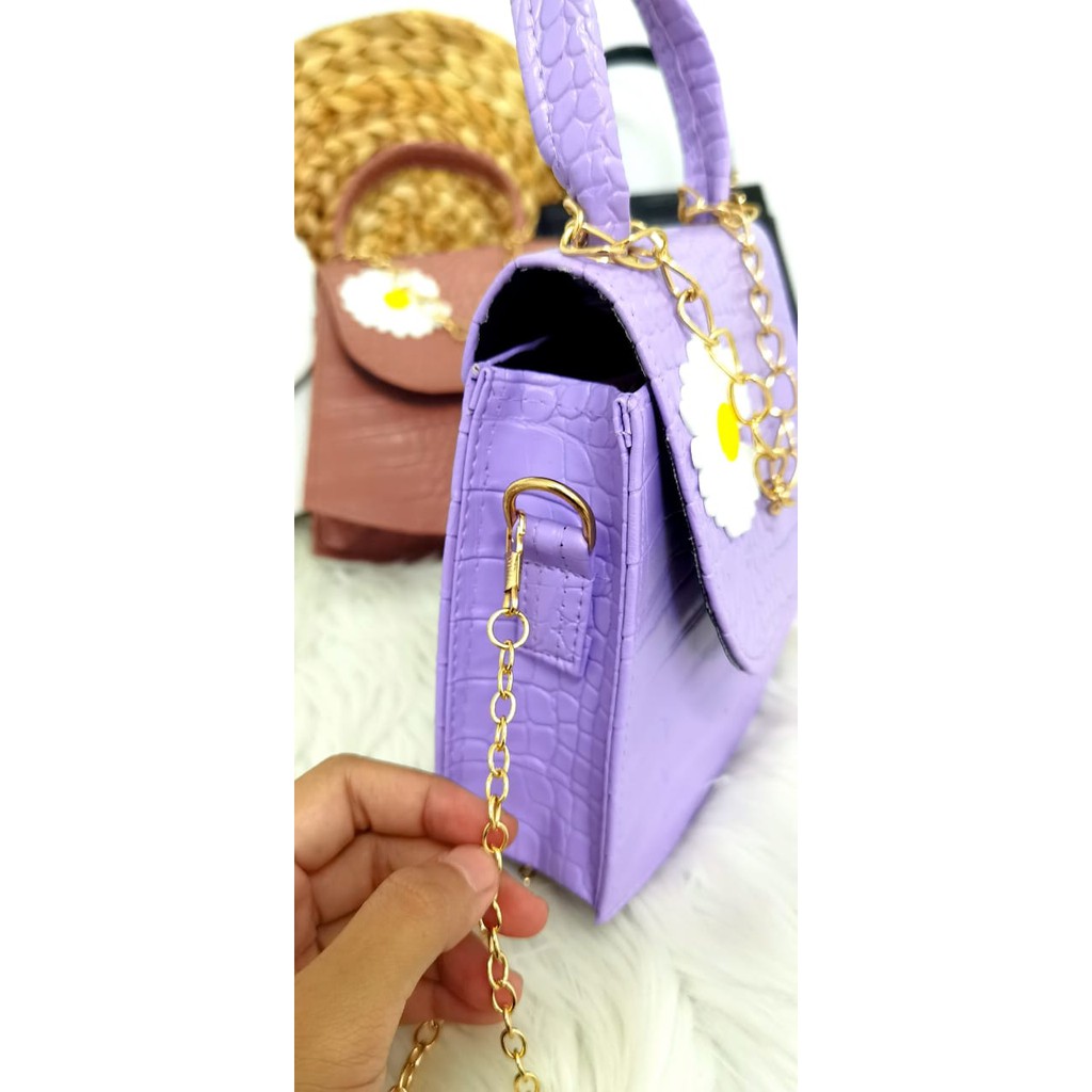 FULPY CROCO DAISY BAG / TAS FULPY RANTAI DAN BUNGA / TAS ANDINE