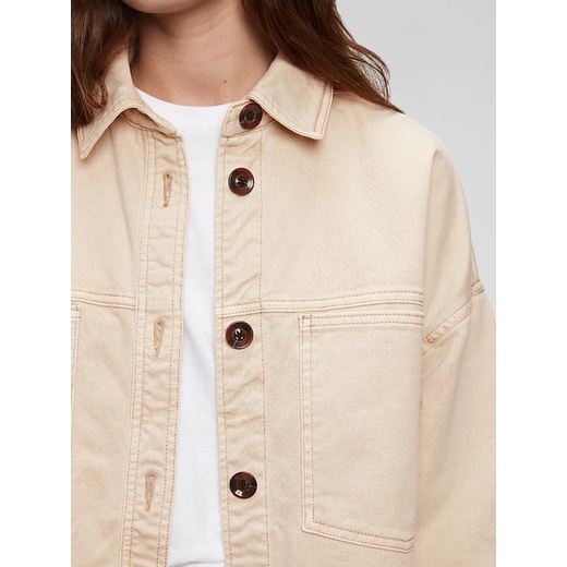 Gap Oversize Shirt Jacket With Washwell | Jaket Denim Oversize Wanita