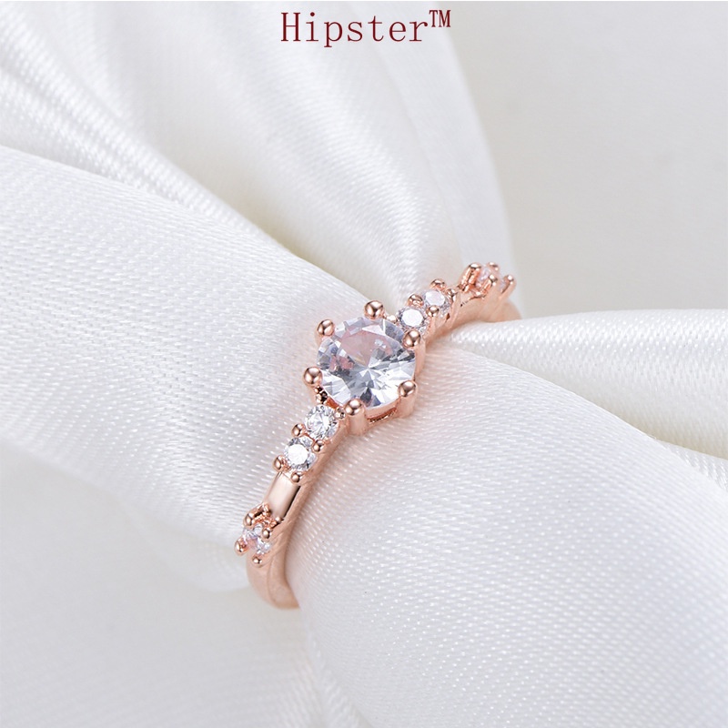 Hot Sale Simple Versatile Personality Inlaid 7 Carbink Rings