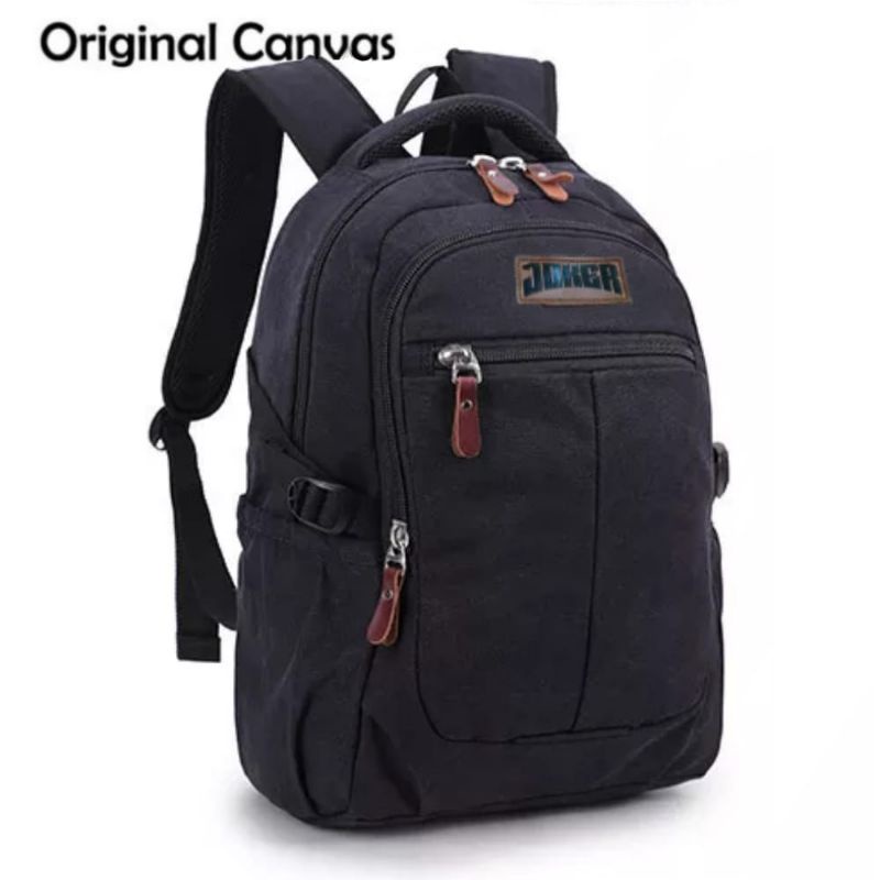 Tas Ransel Canvas IAC I'm Canvas Backpack Up to 14 inch - Tas Pria Tas Wanita Daypack - Sekolah Laptop Punggung