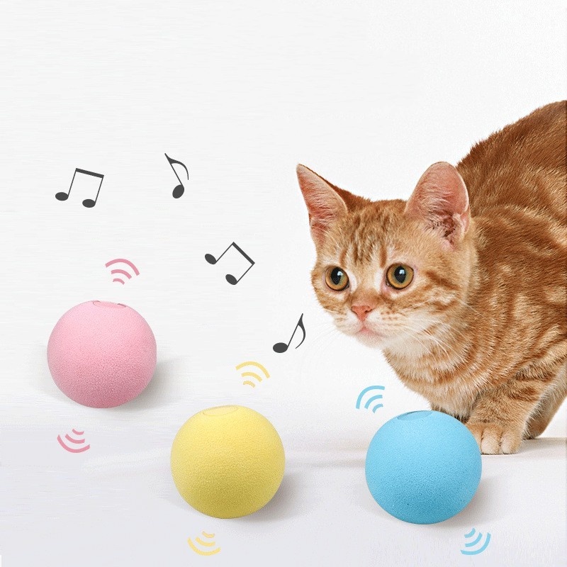 1Set Funny Cat Gravitational Toy Sound Ball / Self-play Pet Toy Ball