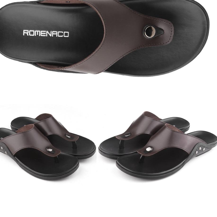 Bayar Di Tempat Sandal Pria ROMENACO LCL01-02-03-04 BROWN CREAM | BLACK | BLACK TAN ☍↑ ➸ 43''