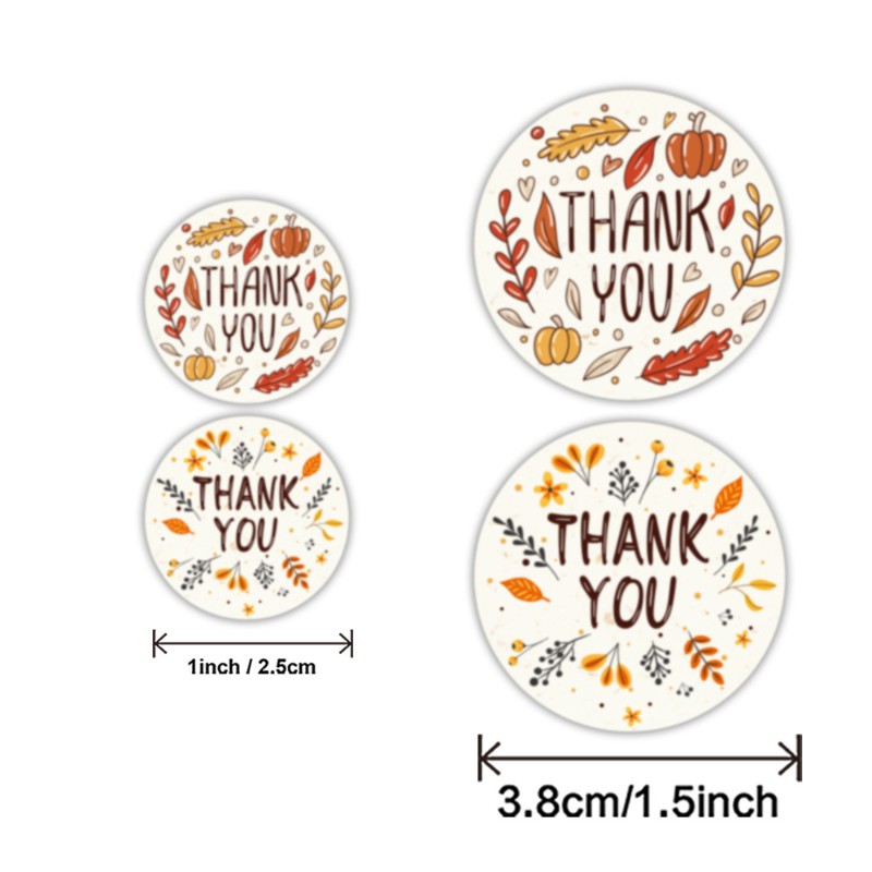 Thank You Sticker Tape (500 buah, bentuk bulat)