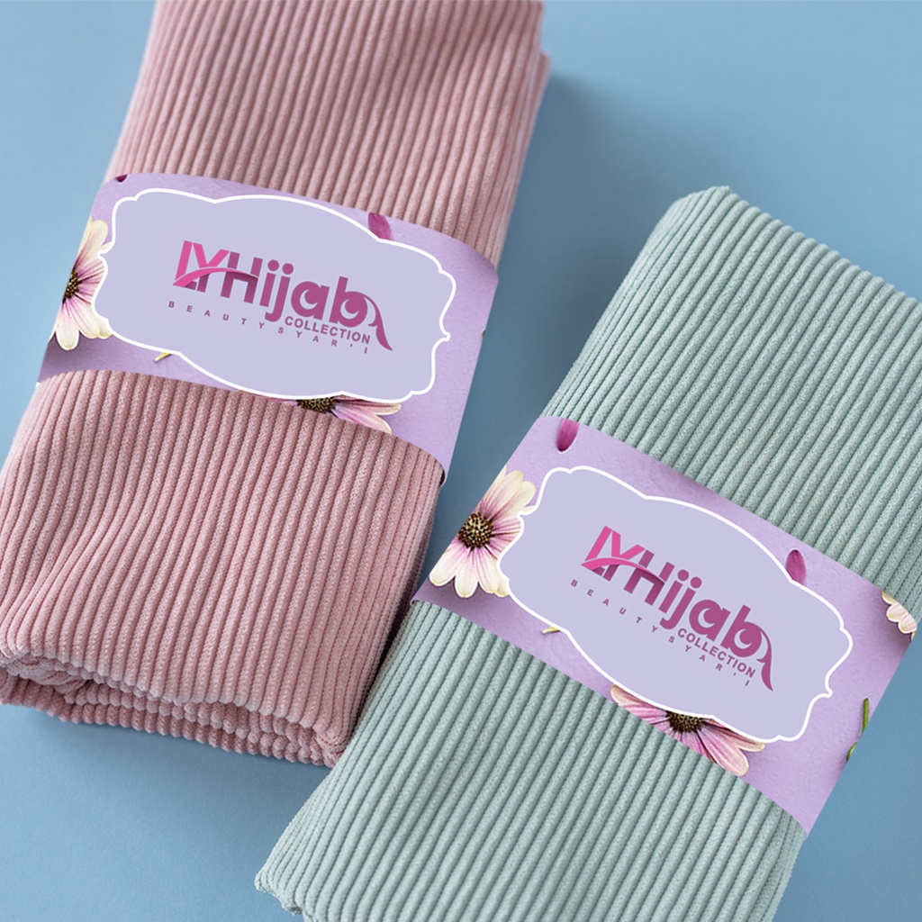ROLL HIJAB CUSTOM LABEL PENGIKAT HIJAB FREE DESAIN