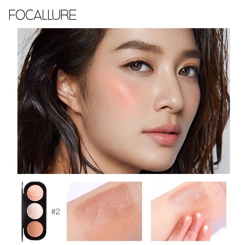 ❤ MEMEY ❤ FOCALLURE Blush &amp; Highlighter Palette FA26 ✔️BPOM | Blush On Contour