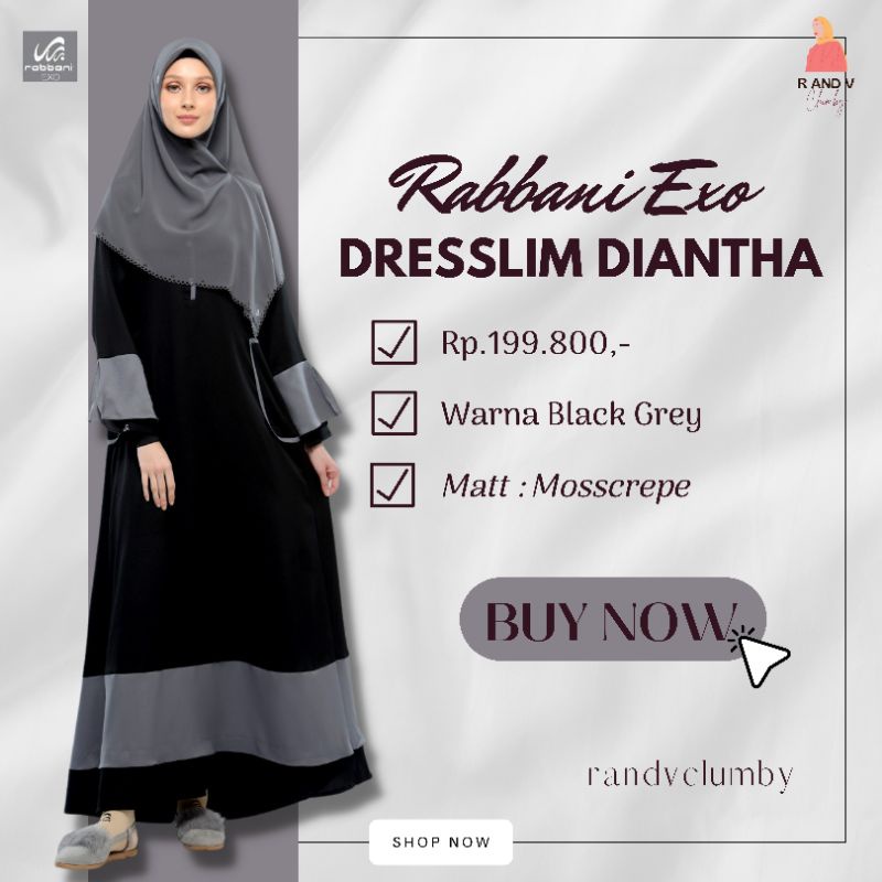 Rabbani Exo Dresslim Diantha, Gamis Rabbani, Gamis Lebaran