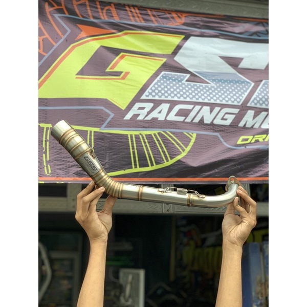 leher original gss racing muffler pnp aerox inlet 50