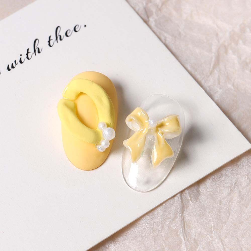 AUGUSTINA Agustina Oval Gantungan Kunci Perhiasan Kuku DIY Vintage Lucu Manicure Resin Nail Art Dekorasi 3D Nail Charms
