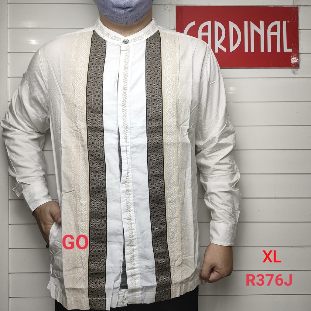 gof XL-2XL CARDINAL KEMEJA KOKO PUTIH JUMBO Pakaian Atasan Muslim Pria Hem Lengan Panjang Original KPCB