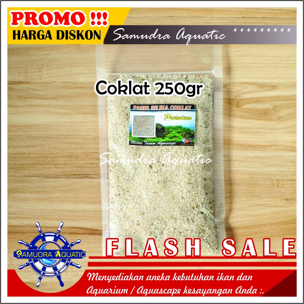 Pasir Hias SILIKA COKLAT 250gr, Pasir Putih Cokelat Coklat Pasir Aquarium Aquascape KEMASAN PREMIUM