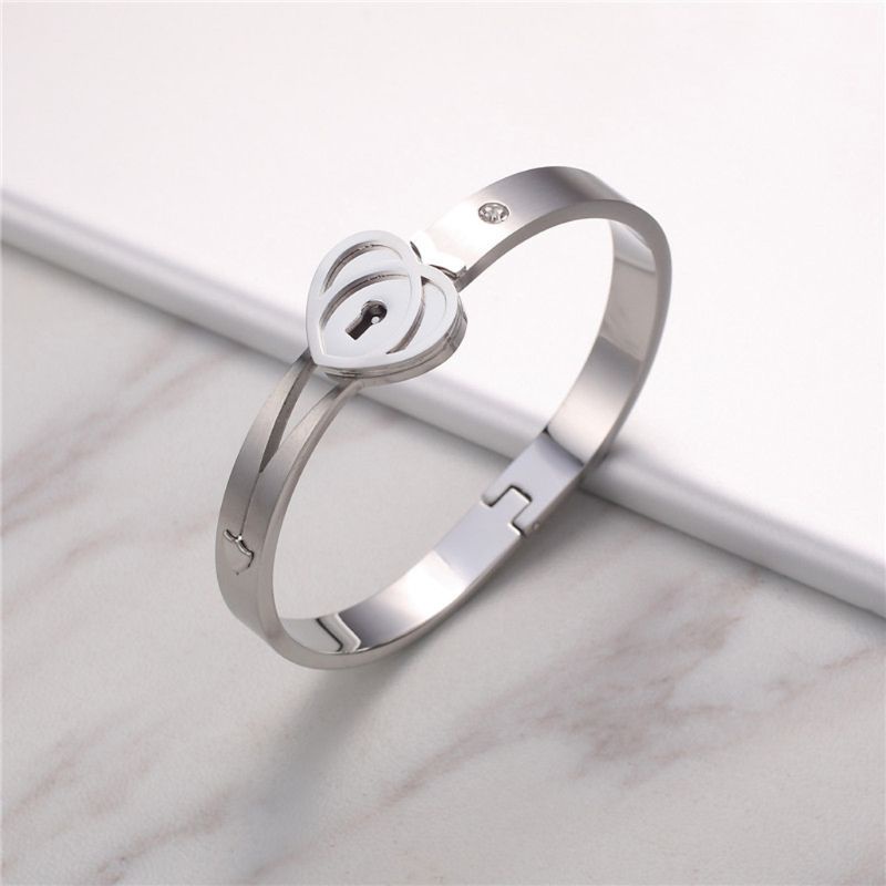 SIY  Titanium Steel Love Puzzle Couple Heart Lock Key Couple Bracelet Necklace Lover Jewelry Set Fashion Jewelry