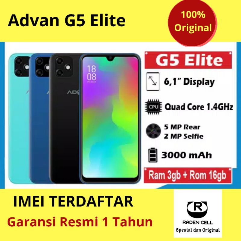 Advan G5 Elite Ram 3/16 GB Handphone Android 4G LTE Murah HP Android 4G LTE Murah Garansi Resmi