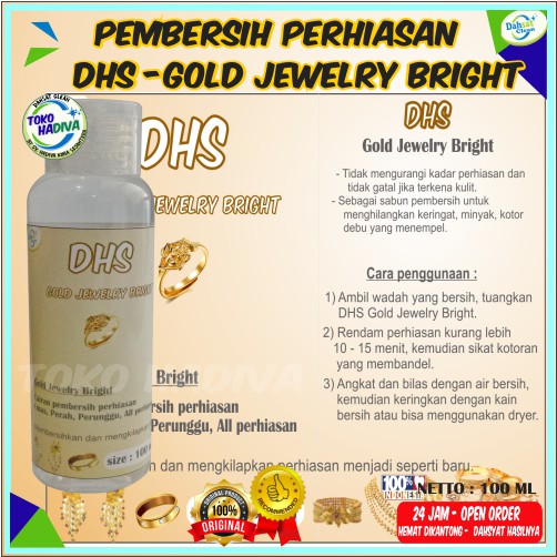 (COD_bisa) PEMBERSIH PERHIASAN EMAS PERAK TEMBAGA 100 ML_by DHS - GOLD JEWERLY BRIGHT