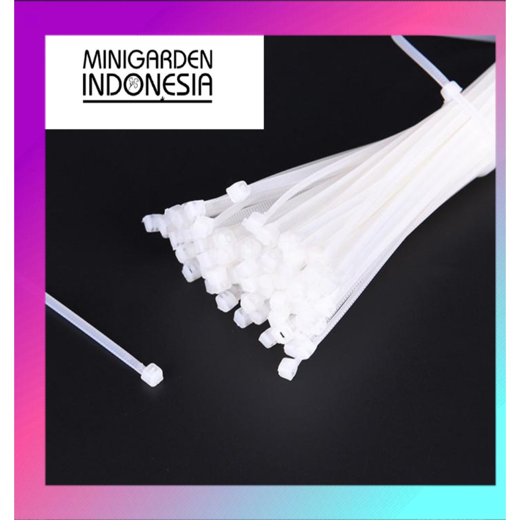 

PACK CABLE TIES 10CM 15CM 20CM 25CM cabel tis tali serut pengikat plastik tali krek 100 pcs