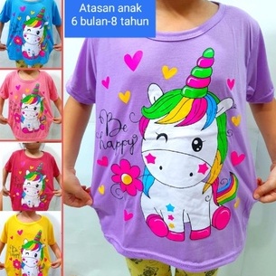 Kaos Anak perempuan oblong 6 buln-8 thun atasan baju cewek kuda murah grosir ecer